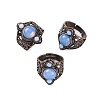 Opalite Retro Finger Rings RJEW-B067-01R-12-1