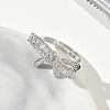 Brass & Clear Cubic Zirconia Finger Rings CU-CBA7E55-08P-3