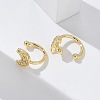 Golden Plated Brass Micro Pave Cubic Zirconia Cuff Earrings EJEW-L244-42G-3