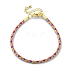 Polyester Cord Braided Bracelet Makings MAK-Z003-01G-25-1