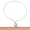 201 Stainless Steel Ball Charm Rigid Choker Necklaces for Women NJEW-Z098-05P-2