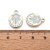 Rack Plating Alloy Enamel Pendants ENAM-N070-01D-01G-01-3