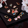 16Pcs 8 Colors K9 Glass Connector Charms FIND-TA0003-43-6