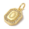 Real 18K Gold Plated Brass Micro Pave Clear Cubic Zirconia Pendants KK-L216-002G-O-2