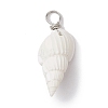 Natural Trumpet Shell Pendants PALLOY-JF02682-02-3