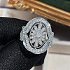 Brass Micro Pave Cubic Zirconia Finger Rings for Women FS-WGE2DD0-01-2