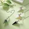 Mixed Gemstone Dowsing Pendulum Big Pendants HJEW-TA00018-2