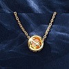 Brass Pave Cubic Zirconia Birth Stone Constellation Pendant Cable Chain Necklaces LS-NJEW-D334-01G-04-2