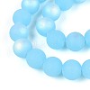 Frosted Imitation Jade Glass Beads Strands GLAA-T032-J10mm-MBB04-3