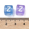 Spray Painted Transparent Acrylic Beads MACR-K365-07Z-3