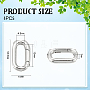4Pcs 304 Stainless Steel Spring Gate Rings STAS-UN0051-08-4