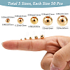 250Pcs 5 Styles Rack Plating Brass Spacer Beads KK-PA0001-02G-2