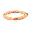 7Pcs 7 Colors Handmade Polymer Clay Heishi Beads Stretch Bracelets Set BJEW-JB07515-5