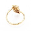 Brass Micro Pave Cubic Zirconia Cuff Rings for Women KK-T071-63G-3