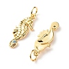 Brass Micro Pave Light Blue Cubic Zirconia Pendants ZIRC-P094-16G-RS-3