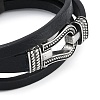 Microfiber Leather Cord Triple Layer Multi-strand Bracelets BJEW-P328-08AS-2