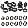 12Pcs 6 Size 201 Stainless Steel Grooved Finger Ring Settings STAS-TA0002-15B-1