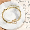 Brass Micro Pave Clear Cubic Zirconia Link Bracelets BJEW-M050-05G-01-1