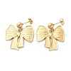 Stainless Steel Bowknot Stud Earrings for Women EJEW-Z074-01G-1