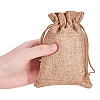 Burlap Packing Pouches Drawstring Bags ABAG-BC0001-07B-14x10-5