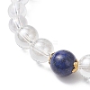 Glass & Natural Lapis Lazuli Beaded Stretch Bracelets for Women Men BJEW-JB12693-01-3