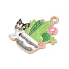 Small Potted Plant with Dog Alloy Enamel Pendants X-ENAM-I083-01KCG-06-2