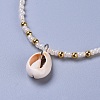 Cowrie Shell Pendant Necklaces NJEW-JN02399-4