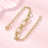 Brass Cable & Figaro Chain Bracelets for Women BJEW-JB12847-5