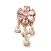 Brass Micro Pave Cubic Zirconia Pendants KK-C168-21G-02-1