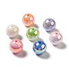 UV Plating Opaque Rainbow Iridescent Acrylic Beads MACR-D063-01A-1