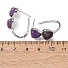 Valentine's Day Heart Natural Amethyst Stud Earrings EJEW-T053-01P-09-5