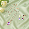 3 Colors Rhinestone Teardrop Dangle Stud Earrings & Pendant Necklace SJEW-HY0001-23-3