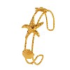 Ocean 304 Stainless Steel Starfish Turtle 2-Strand Cuff Bangles for Women WGE47DB-01-5