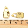 Rack Plating Brass Micro Pave Clear Cubic Zirconia Pendants KK-M293-26G-3