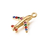 304 Stainless Steel Rhinestone Pendants STAS-E531-22G-B-2