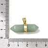 Natural Green Aventurine Double Terminal Pointed Pendants G-NH0001-15G-04-3