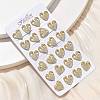 Valentine's Day Heart Brass Micro Pave Clear Cubic Zirconia Stud Earrings EJEW-D305-22G-04-2