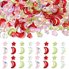 100Pcs 2 Styles Transparent Spray Painted Glass Beads GLAA-YW0005-14A-2