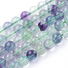 Natural Fluorite Beads Strands G-E112-6mm-19-1