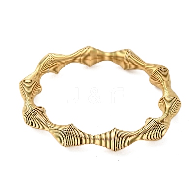 304 Stainless Steel Stretch Bangles for Women BJEW-P315-02C-G-1