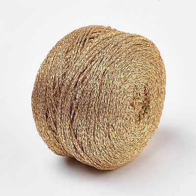 Shiny Round Metallic String Thread Cotton Cords OCOR-WH0028-02-1