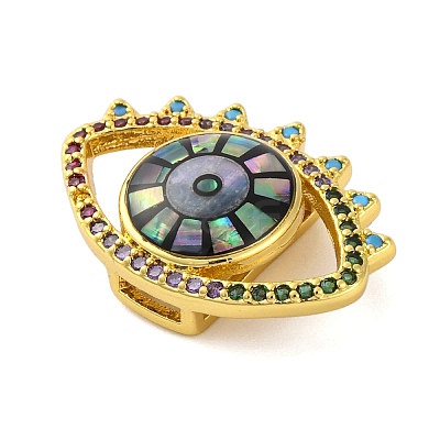 Brass Micro Pave Cubic Zirconia Slide Charms KK-A232-01D-1
