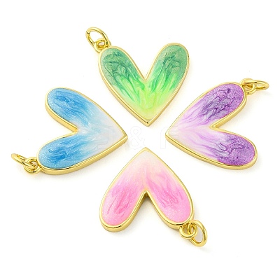 Brass Enamel Pendants KK-S401-16G-B-1