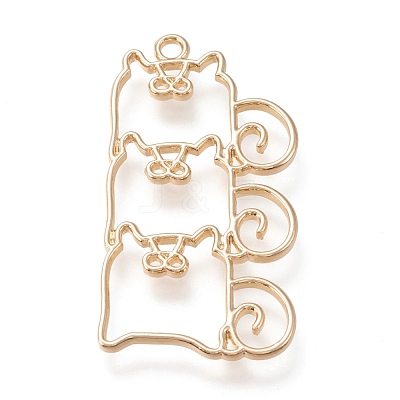 Alloy Open Back Bezel Pendants PALLOY-K246-03KCG-RS-1