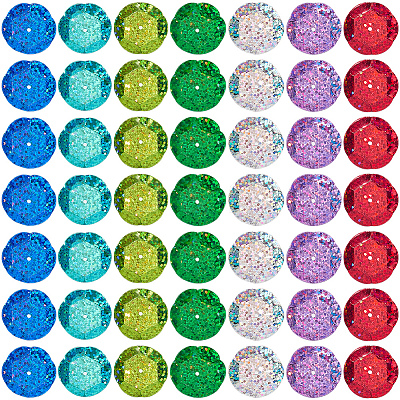 700Pcs 7 Colors UV Plating PVC Plastic Beads FIND-GF0009-55-1