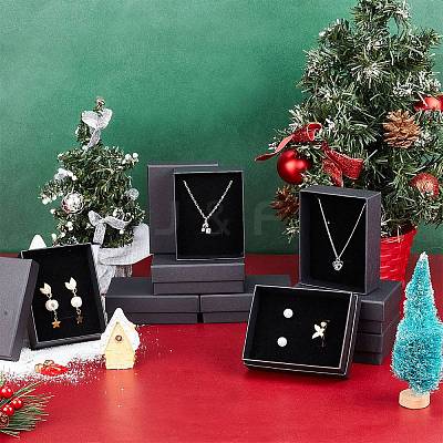 Kraft Cotton Filled Cardboard Paper Jewelry Set Boxes CBOX-R036-11B-1