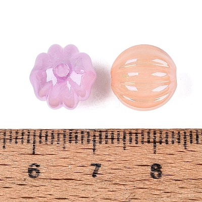 Luminous UV Plating Opaque Acrylic Beads OACR-Q204-15-1