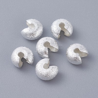 Textured Brass Crimp Beads Covers X-KK-I665-23S-1