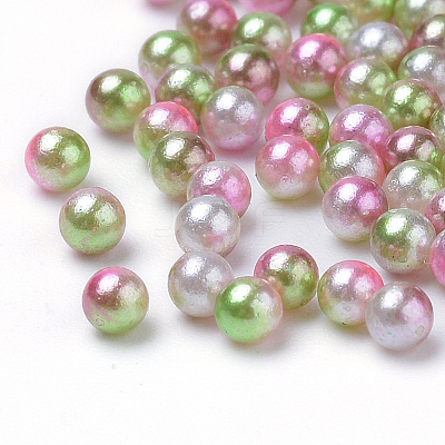 Rainbow Acrylic Imitation Pearl Beads OACR-R065-5mm-A08-1