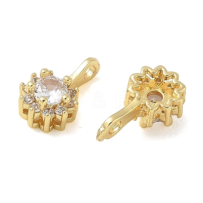 Brass Pave Clear Cubic Zirconia Charms CU-CBA9FFD-11G-09-1